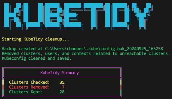 KubeTidy Cleanup Summary